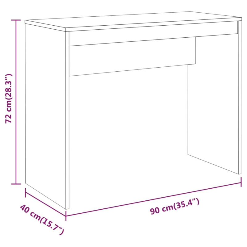 Schreibtisch Räuchereiche 90x40x72 cm Holzwerkstoff