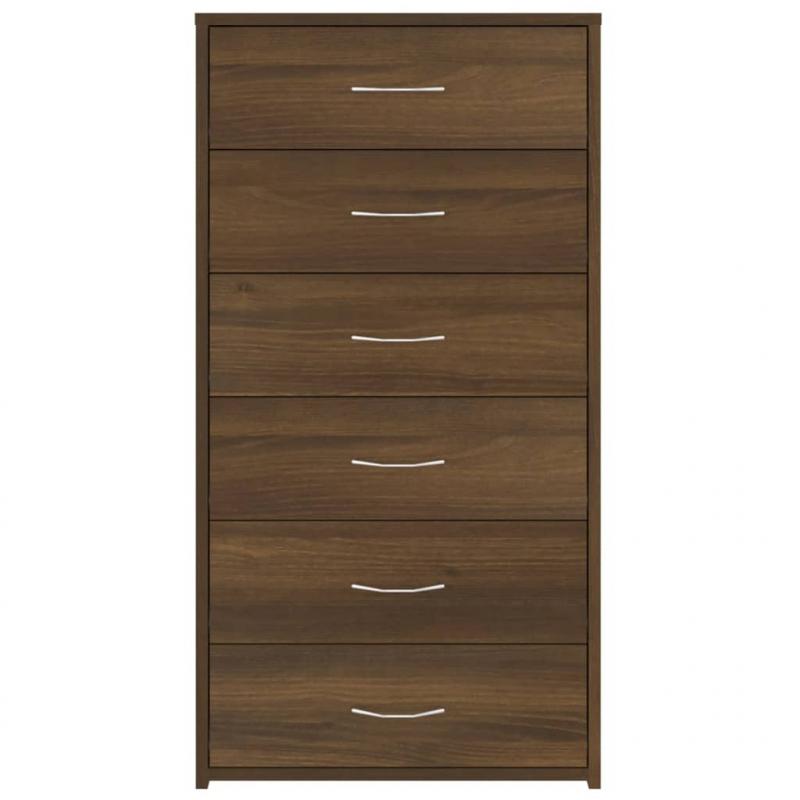 Sideboard mit 6 Schubladen Braun Eichen-Optik 50x34x96 cm