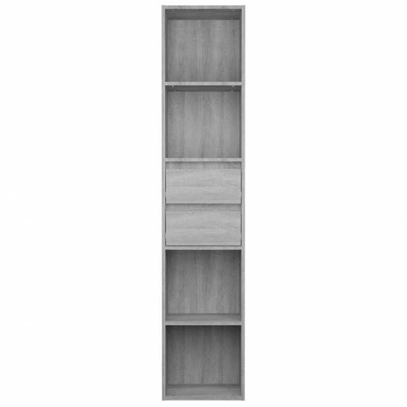 Bücherregal Grau Sonoma 36x30x171 cm Holzwerkstoff