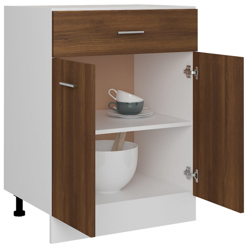 Unterschrank mit Schublade Lyon Braun Eichen-Optik 60x46x81,5 cm