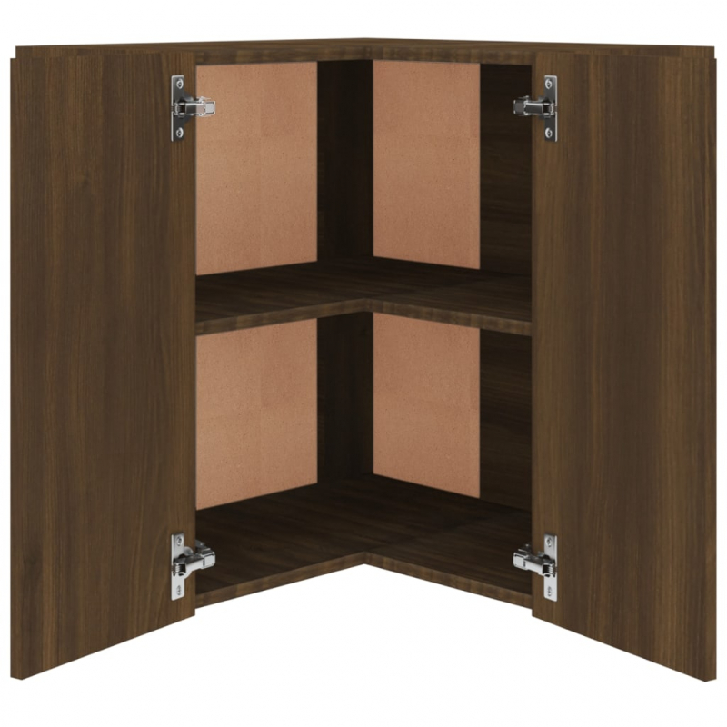 Eck-Hängeschrank Braun Eiche-Optik 57x57x60 cm Holzwerkstoff