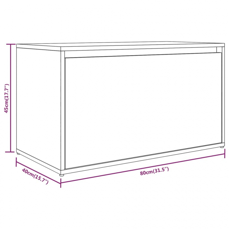 Flurbank 80x40x45 cm Braun Eiche-Optik Holzwerkstoff