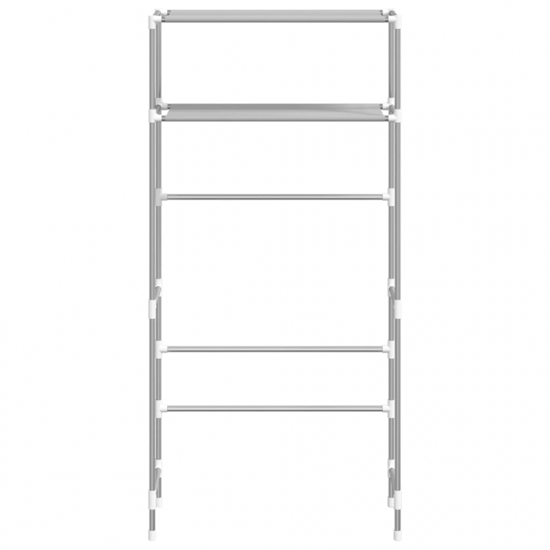 Waschmaschinenregal 2 Ablagen Grau 69x28x143 cm Eisen