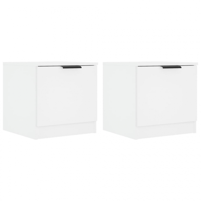 Nachttische 2 Stk. Weiß 40x39x40 cm