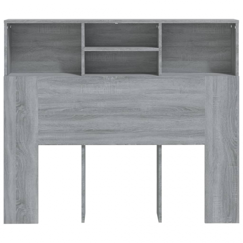 Kopfteil mit Ablagen Grau Sonoma 120x19x103,5 cm
