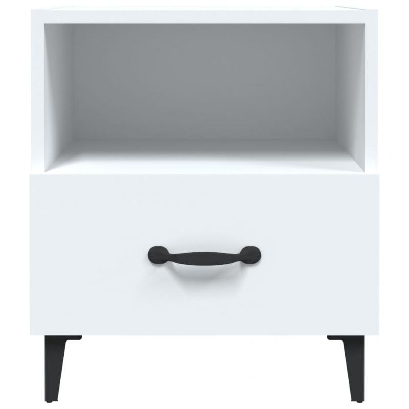 Nachttische 2 Stk. Weiß Holzwerkstoff