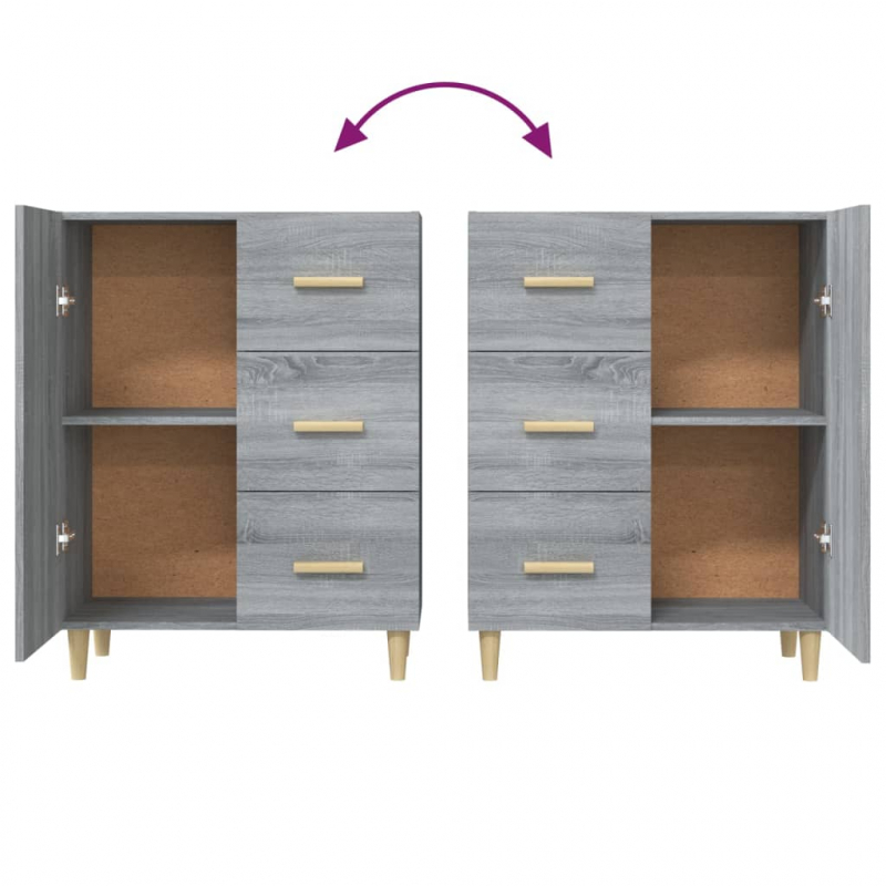 Sideboard Grau Sonoma 69,5x34x90 cm Holzwerkstoff