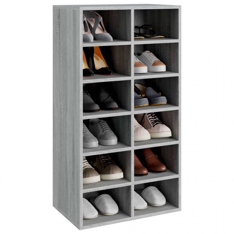 Schuhregal Grau Sonoma 54x34x100,5 cm Holzwerkstoff