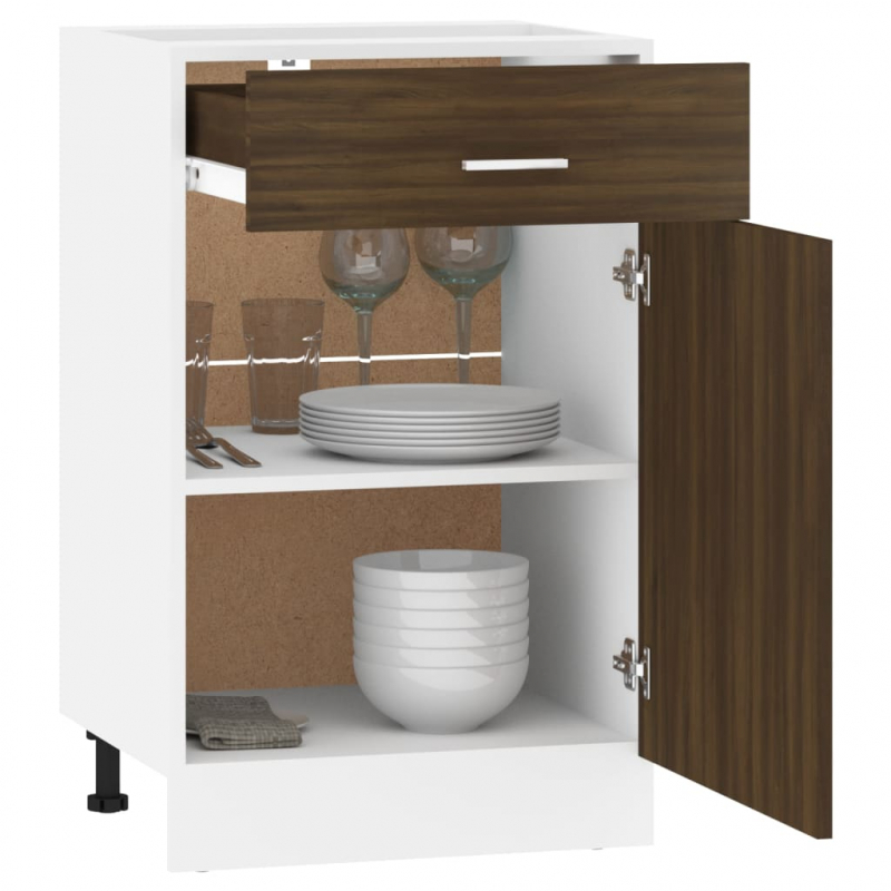 Unterschrank mit Schublade Lyon Braun Eiche-Optik 50x46x81,5 cm