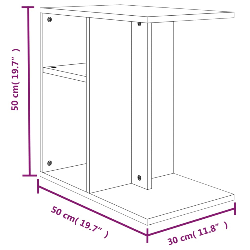 Beistelltisch Braun Eichen-Optik 50x30x50 cm Holzwerkstoff