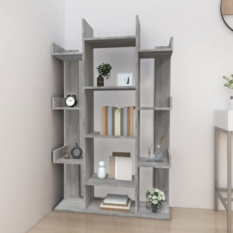 Bücherregal Grau Sonoma 86x25,5x140 cm Holzwerkstoff