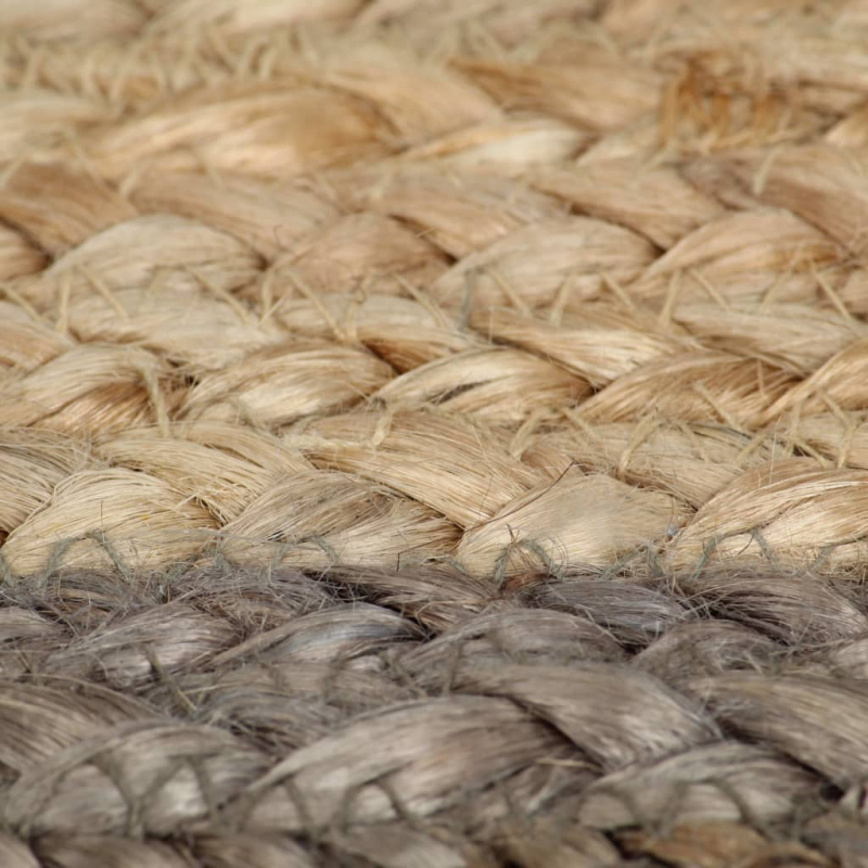 Teppich Handgefertigt Jute mit Grauem Rand 210 cm