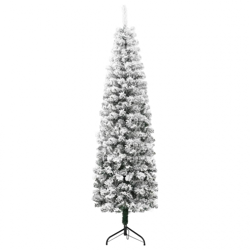 Künstlicher Halb-Weihnachtsbaum mit Schnee Schlank 150 cm