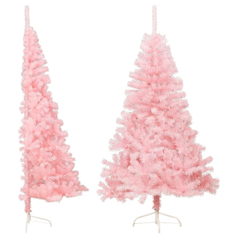 Künstlicher Halb-Weihnachtsbaum mit Ständer Rosa 180 cm PVC