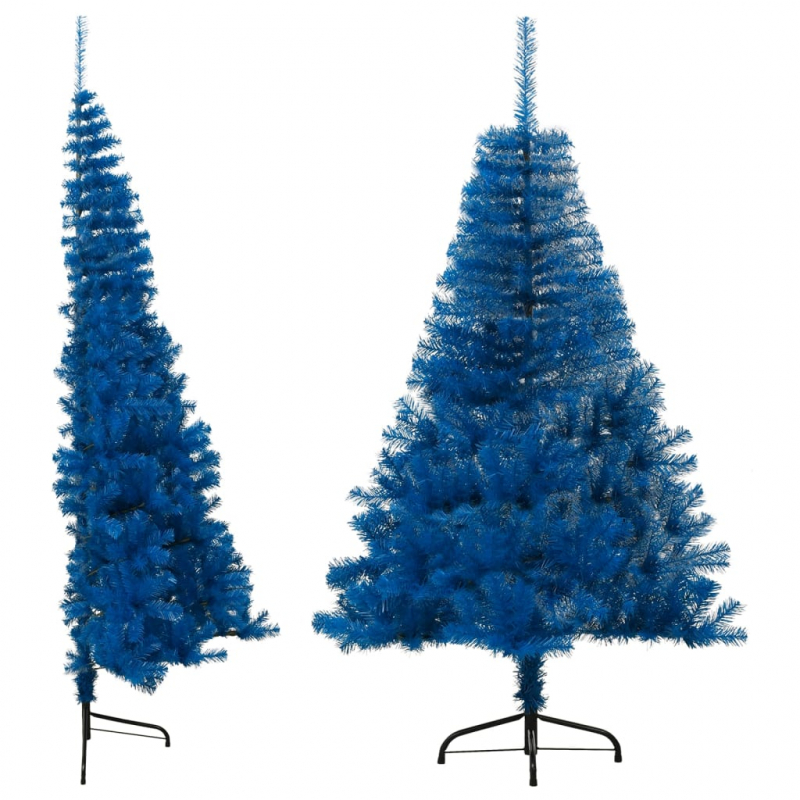 Künstlicher Halb-Weihnachtsbaum mit Ständer Blau 120 cm PVC