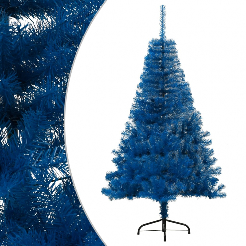 Künstlicher Halb-Weihnachtsbaum mit Ständer Blau 150 cm PVC