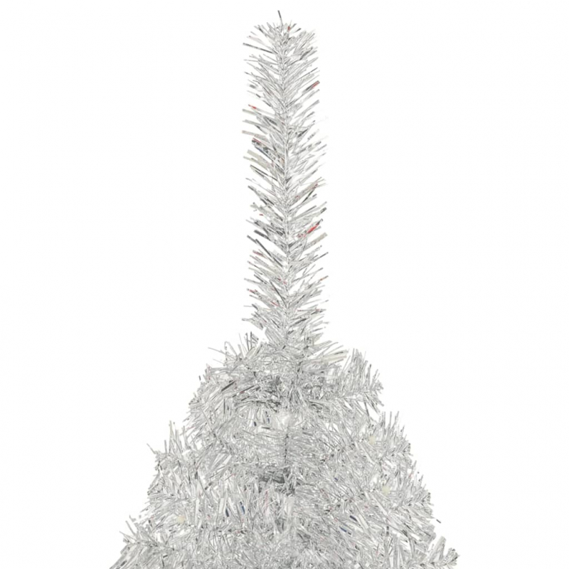 Künstlicher Halb-Weihnachtsbaum mit Ständer Silber 150 cm PET