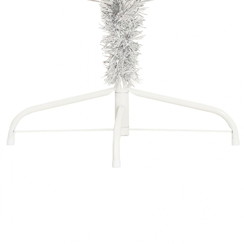 Künstlicher Halb-Weihnachtsbaum mit Ständer Silber 180 cm PET