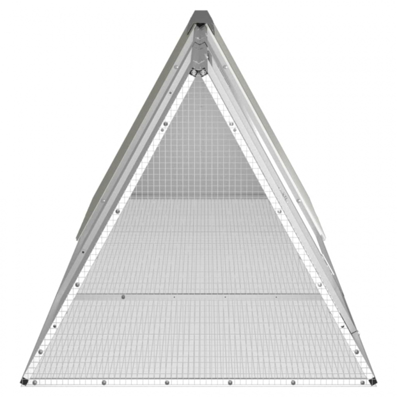 Kaninchenkäfig Grau 302,5x80,5x71 cm Verzinkter Stahl