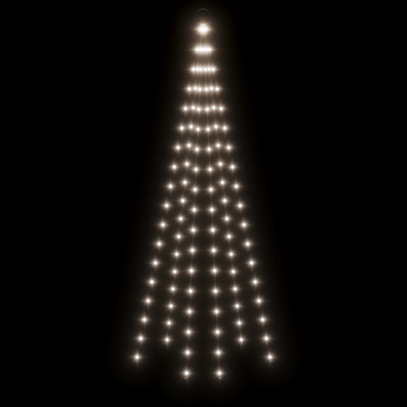 LED-Weihnachtsbaum für Fahnenmast Kaltweiß 108 LEDs 180 cm