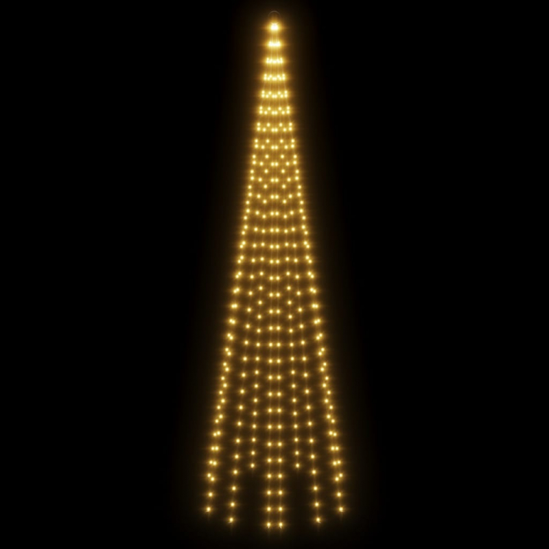 LED-Weihnachtsbaum für Fahnenmast Warmweiß 310 LEDs 300 cm