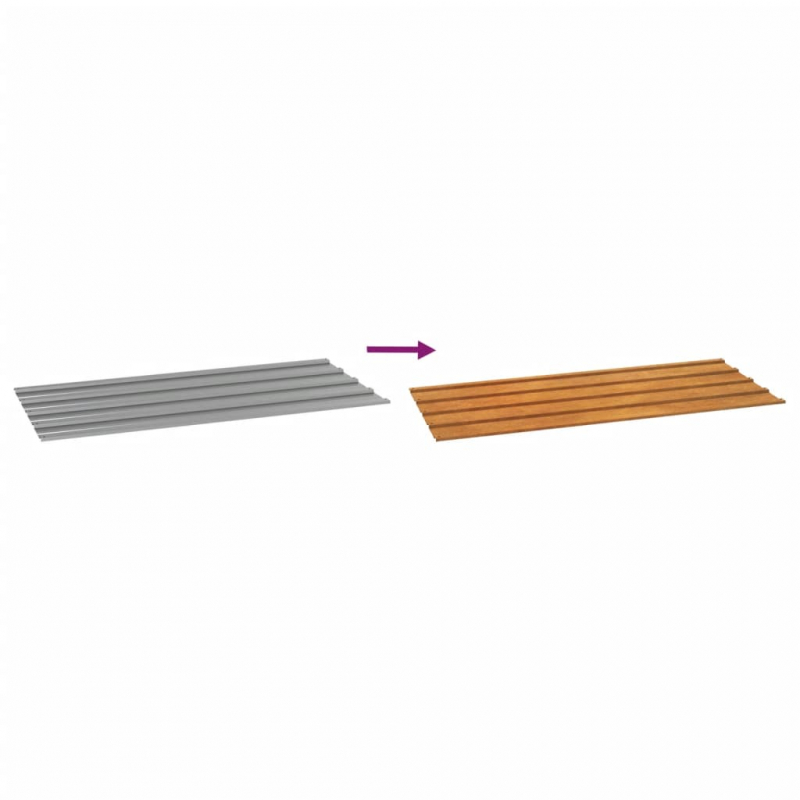 Dachplatten 12 Stk. Rostig 100x44 cm Cortenstahl