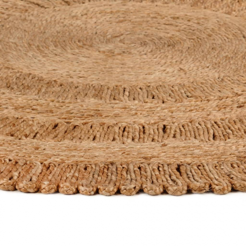 Teppich Jute Handgeflochten 120 cm Rund