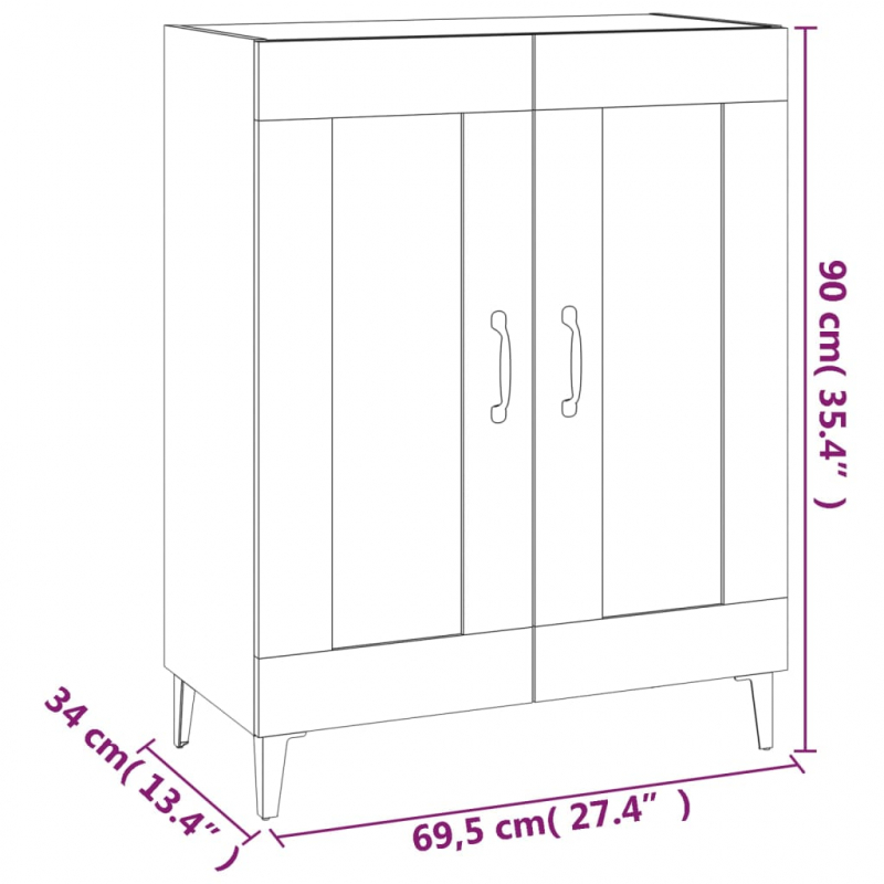 Sideboard Betongrau 69,5x34x90 cm Holzwerkstoff