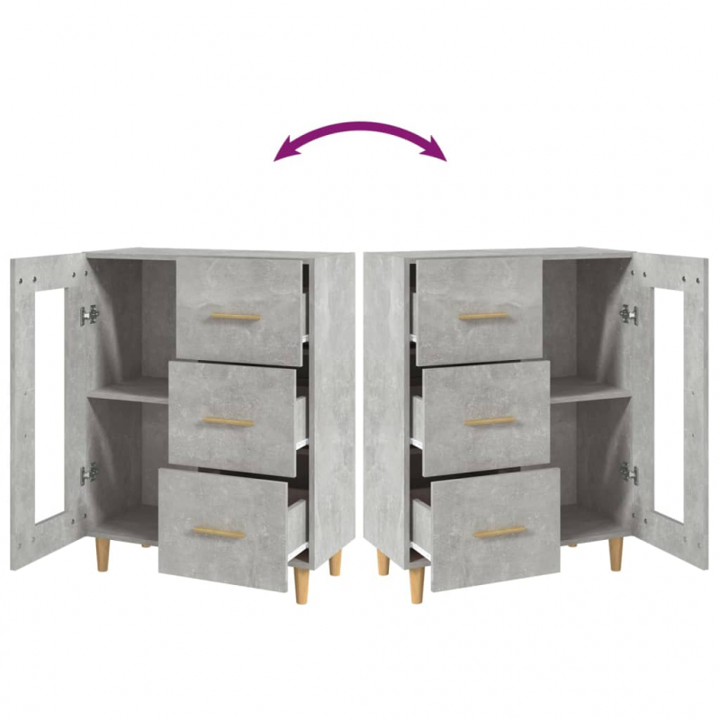 Sideboard Betongrau 69,5x34x90 cm Holzwerkstoff