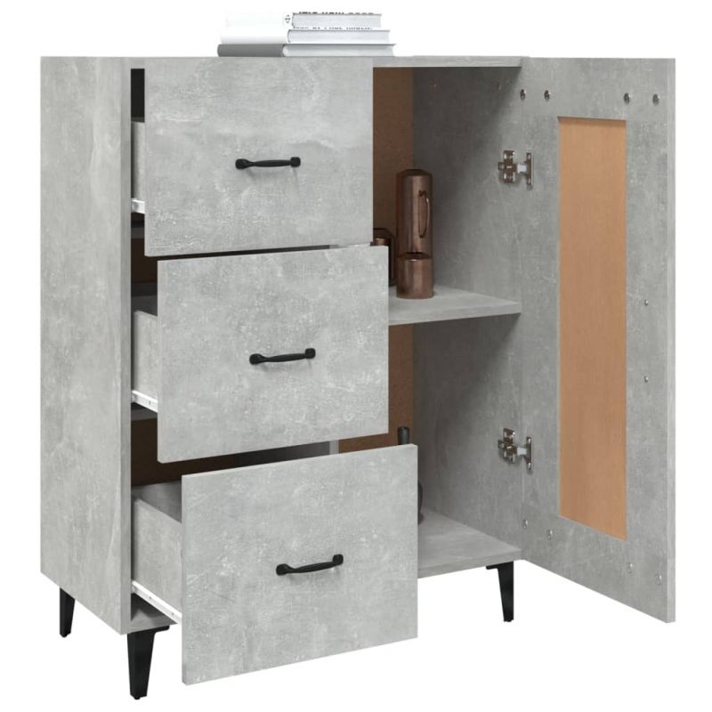 Sideboard Betongrau 69,5x34x90 cm Holzwerkstoff
