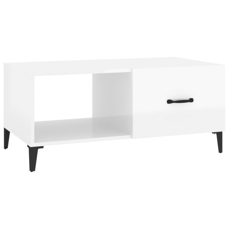 Couchtisch Hochglanz-Weiß 90x50x40 cm Holzwerkstoff