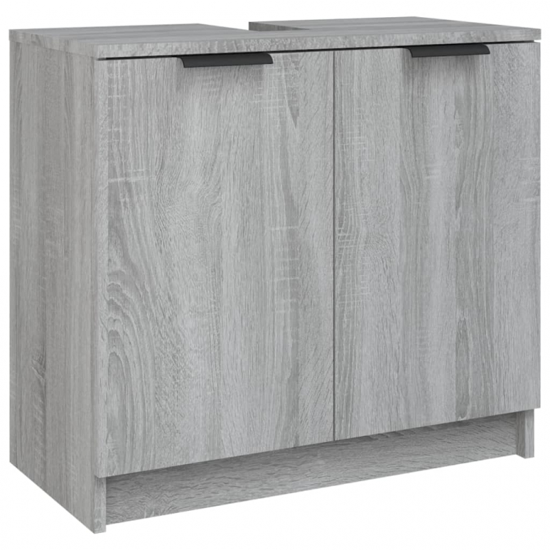 Badezimmerschrank Grau Sonoma 64,5x33,5x59 cm Holzwerkstoff