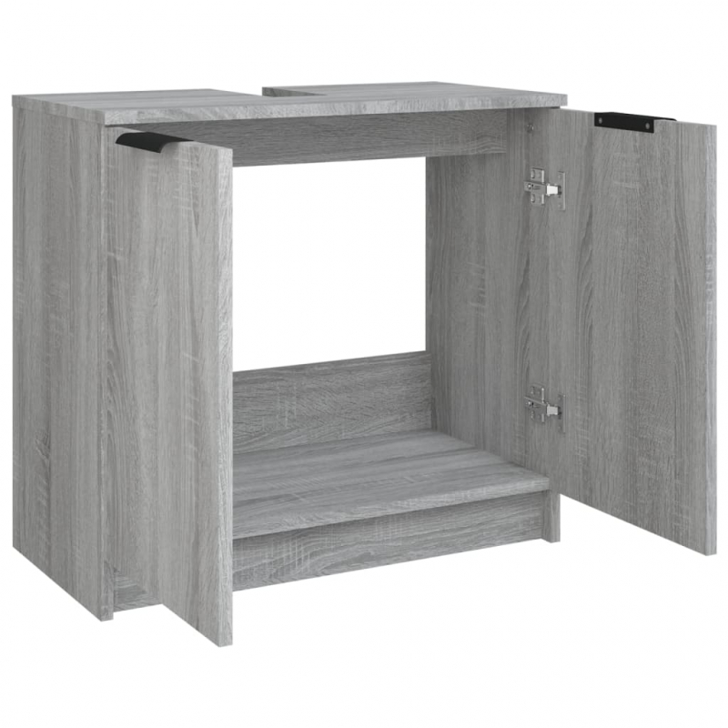 Badezimmerschrank Grau Sonoma 64,5x33,5x59 cm Holzwerkstoff