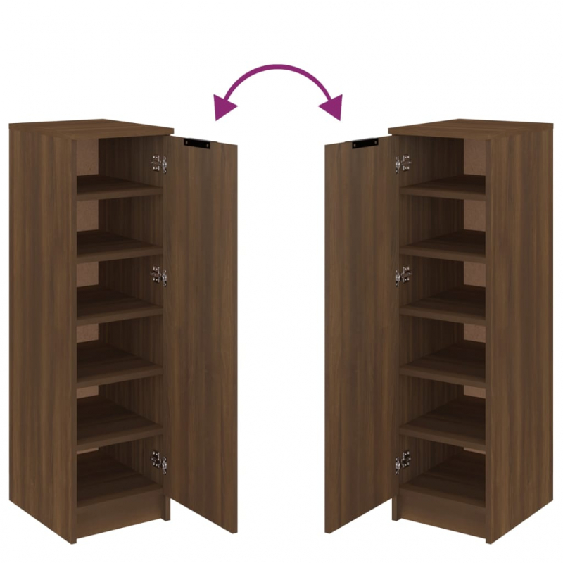 Schuhschrank Braun Eichen-Optik 30x35x100 cm Holzwerkstoff