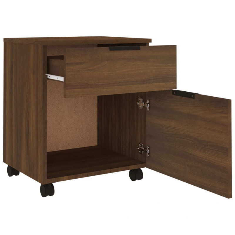 Mobiler Aktenschrank mit Rollen Braun Eichen-Optik 45x38x54 cm