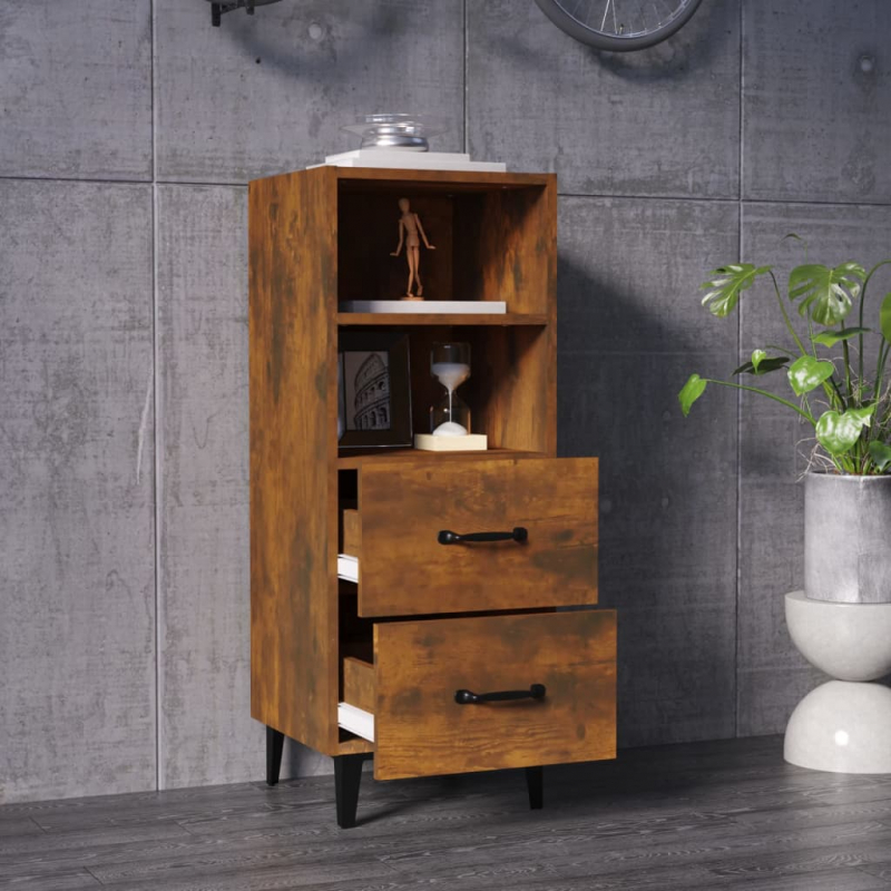 Sideboard Räuchereiche 34,5x34x90 cm Holzwerkstoff