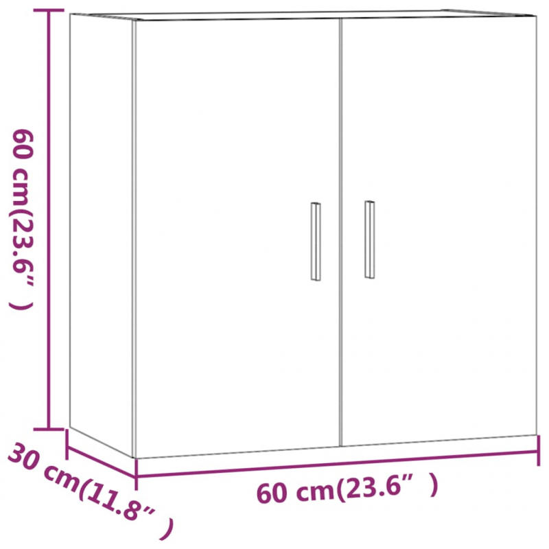 Wandschrank Grau Sonoma 60x30x60 cm Holzwerkstoff