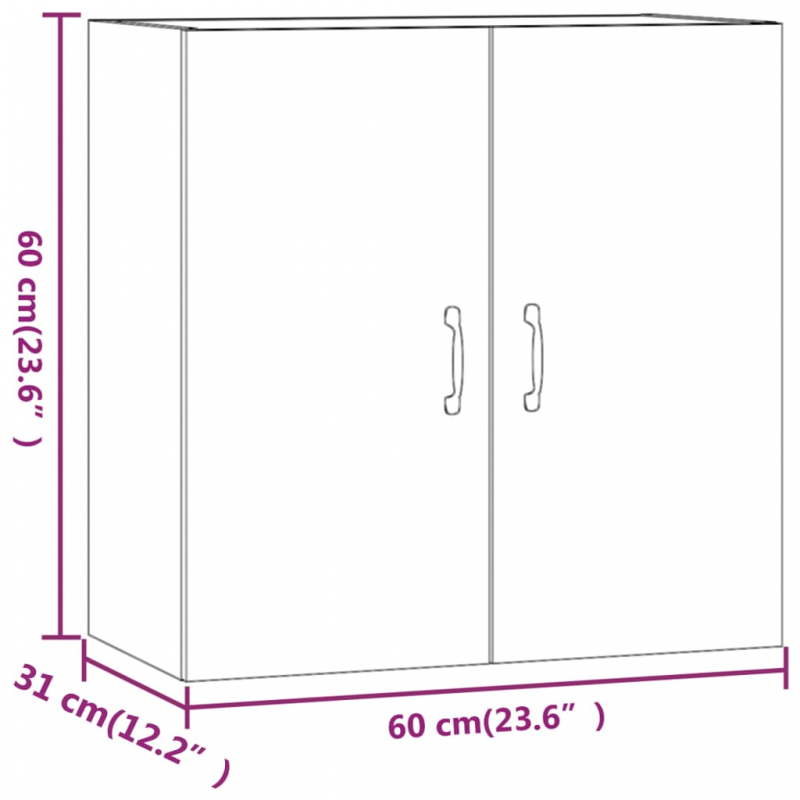 Wandschrank Braun Eichen-Optik 60x31x60 cm Holzwerkstoff