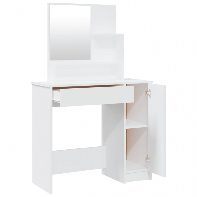 Schminktisch-Set Weiß 86,5x35x136 cm