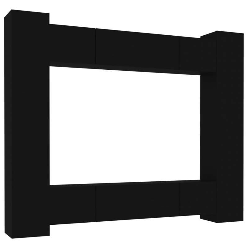 8-tlg. TV-Schrank-Set Schwarz Holzwerkstoff