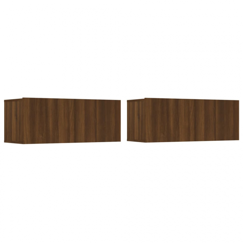 4-tlg. TV-Schrank-Set Braun Eichen-Optik Holzwerkstoff