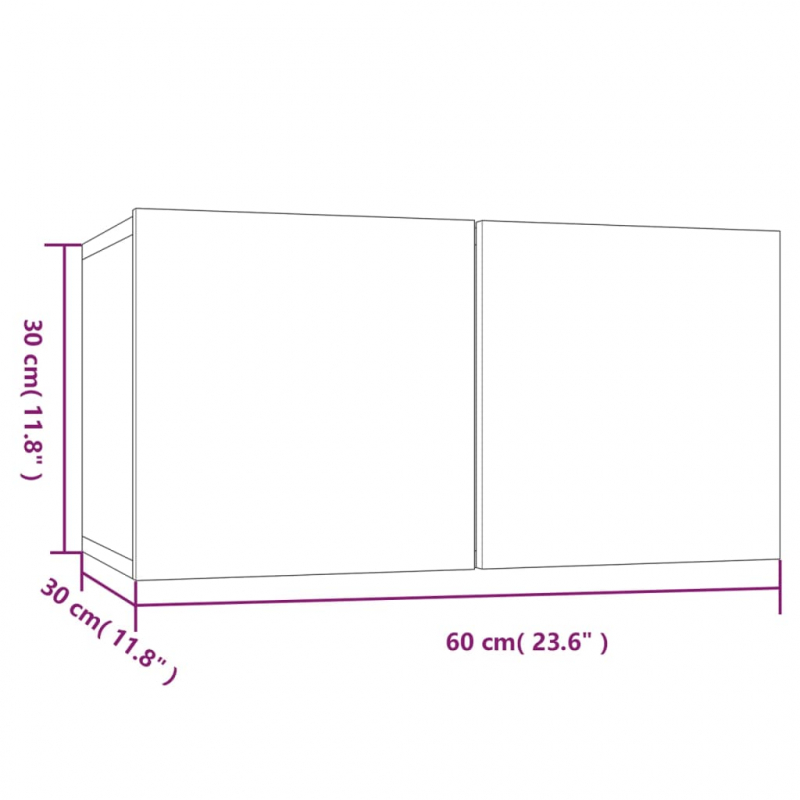 4-tlg. TV-Schrank-Set Räuchereiche Holzwerkstoff