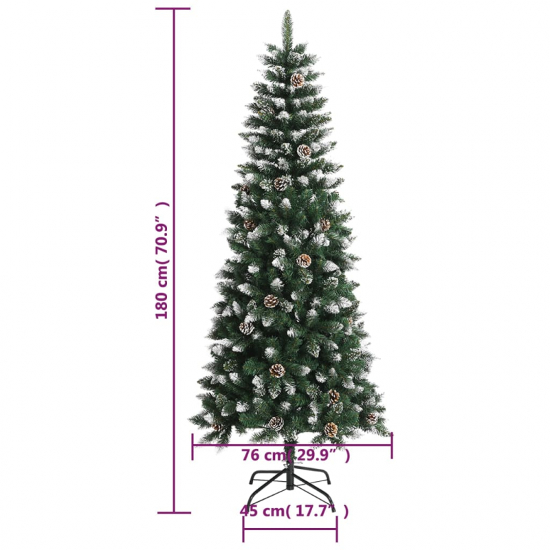 Künstlicher Weihnachtsbaum mit Ständer Grün 180 cm PVC