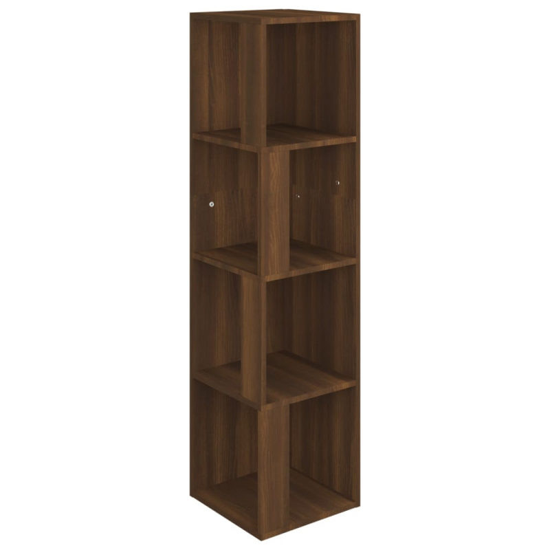 Eckregal Braun Eichen-Optik 33x33x132 cm Holzwerkstoff