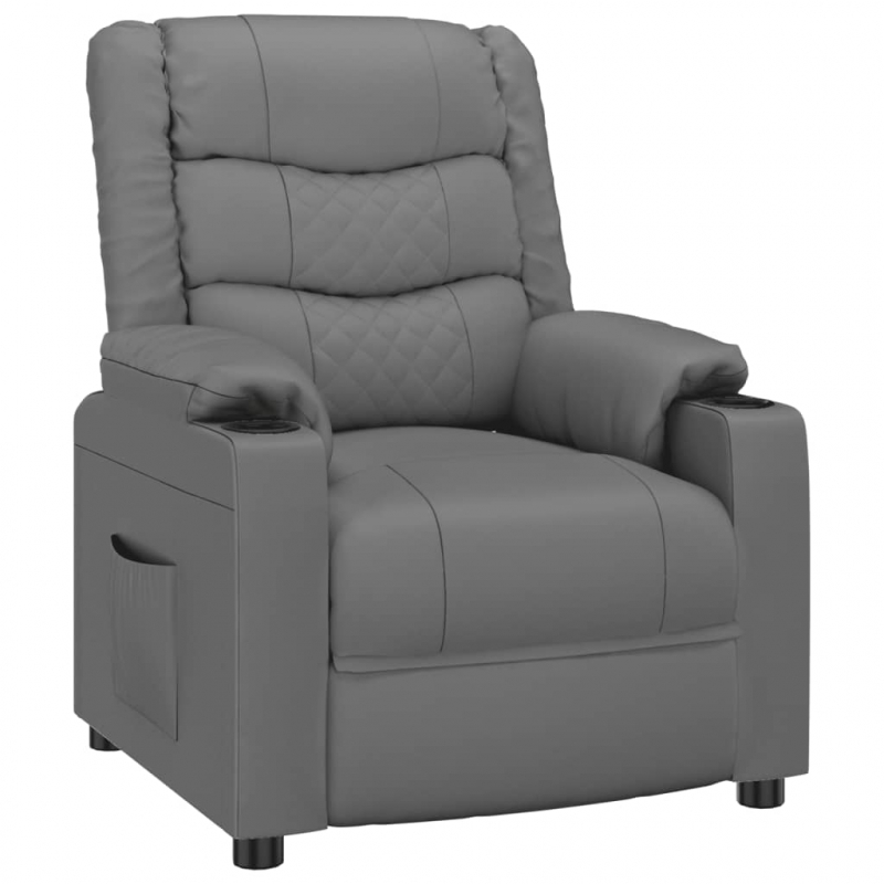 Relaxsessel Grau Kunstleder