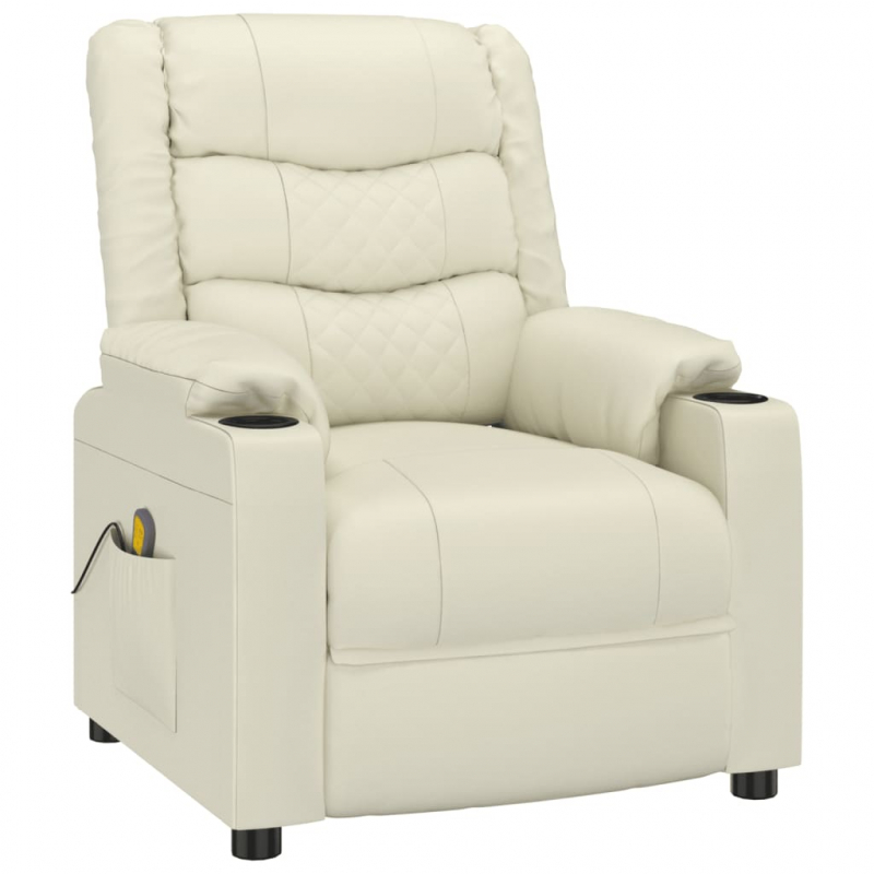 Massagesessel Creme Kunstleder
