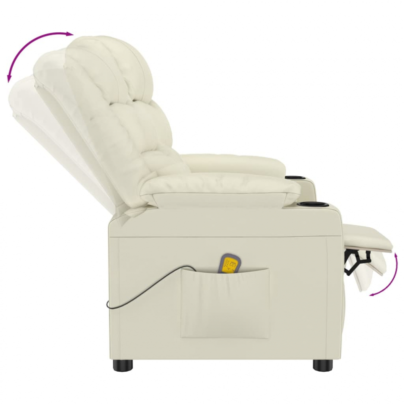 Massagesessel Creme Kunstleder
