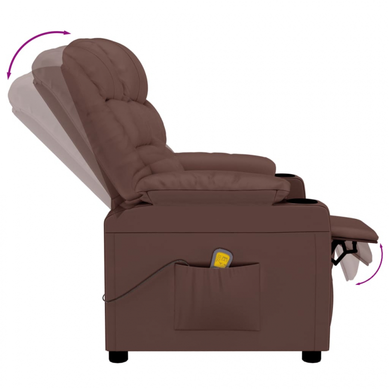 Massagesessel Braun Kunstleder