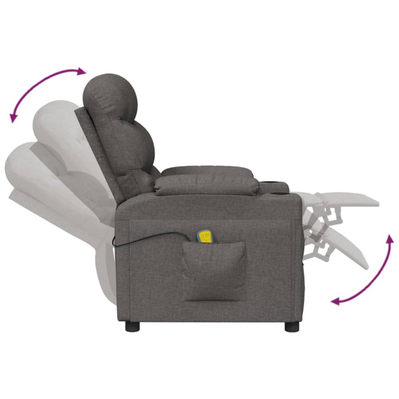 Massagesessel Dunkelgrau Stoff