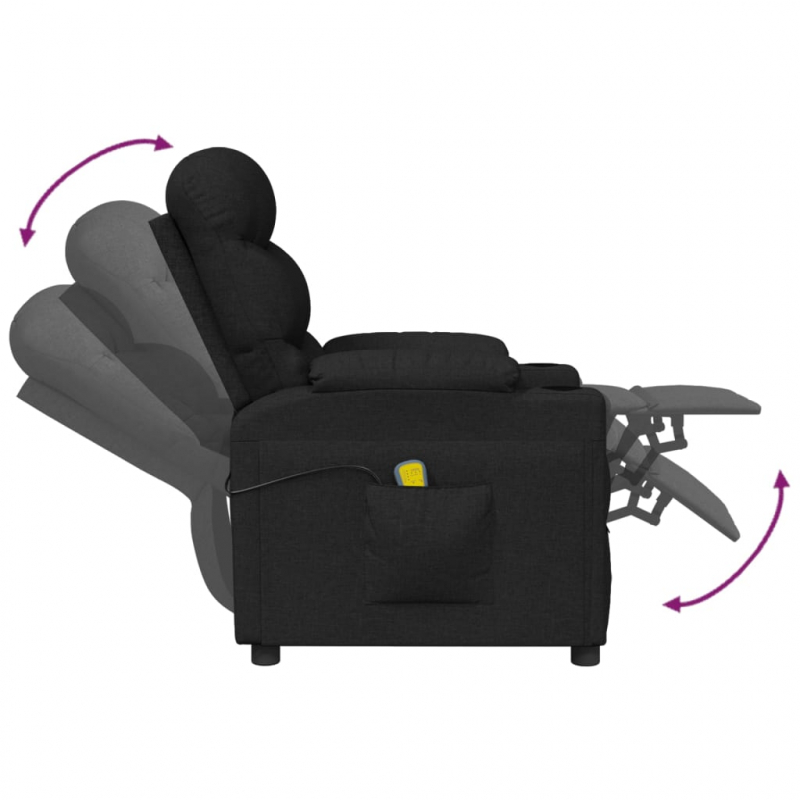 Massagesessel Schwarz Stoff
